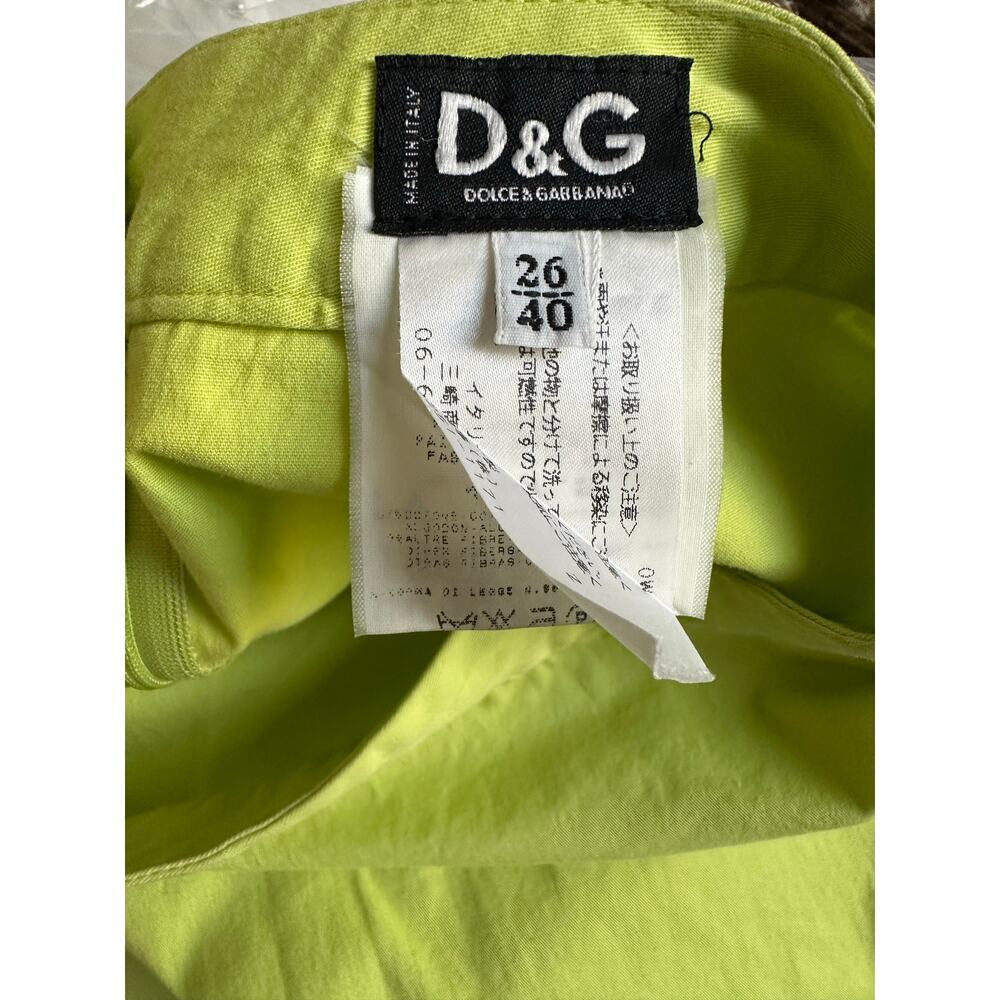 Y2K Dolce & Gabbana D&G Lime Green Knee Length Skirt | Size 26/4 - Picture 4 of 6